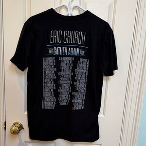 Eric Church The Gather Again Tour tee shirt - black - locations, cities on back
